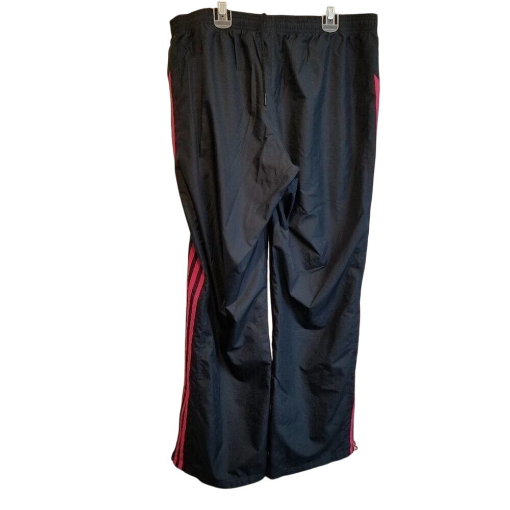 Adidas Y2K Vintage Wide Leg Track Pants Navy Pink Stripe Mesh Lined Large - Picture 3 of 5